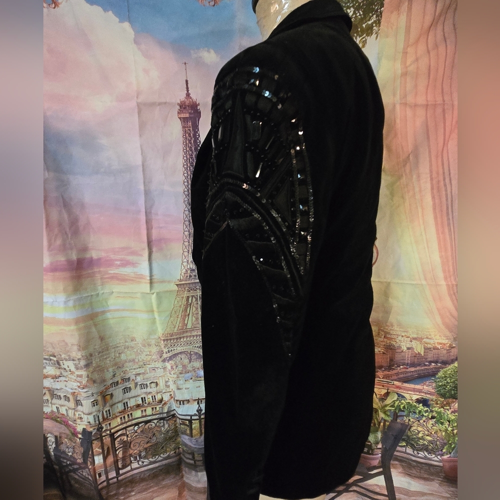 Vintage Escada Black Velvet  Blazer - Picture 5 of 16